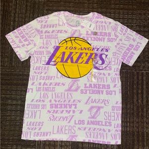 nba los angeles lakers white and purple oversized t-shirt